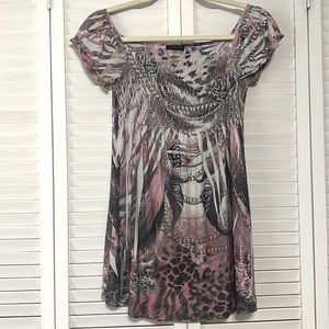 FEATHER ROSES LEOPARD